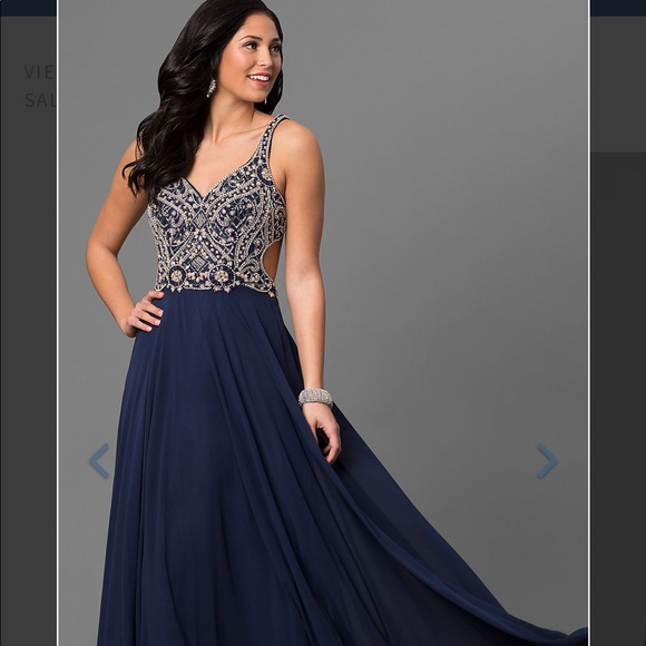 Size XL Navy Dancing Queen formal gown. Never worn - Picture 2 of 2